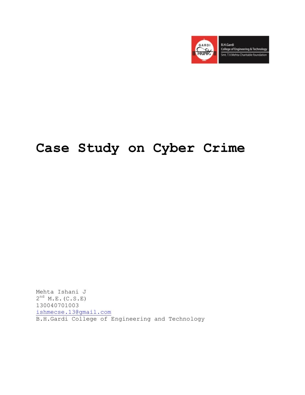 recent case study on cyber crime