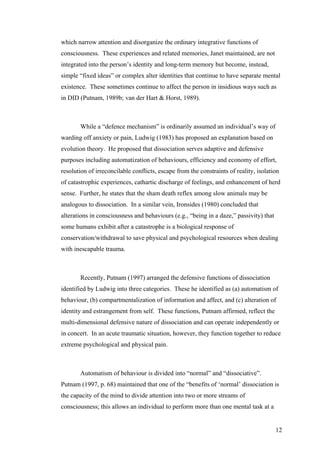 Case Study on Dissociative Identity Disorder Sample