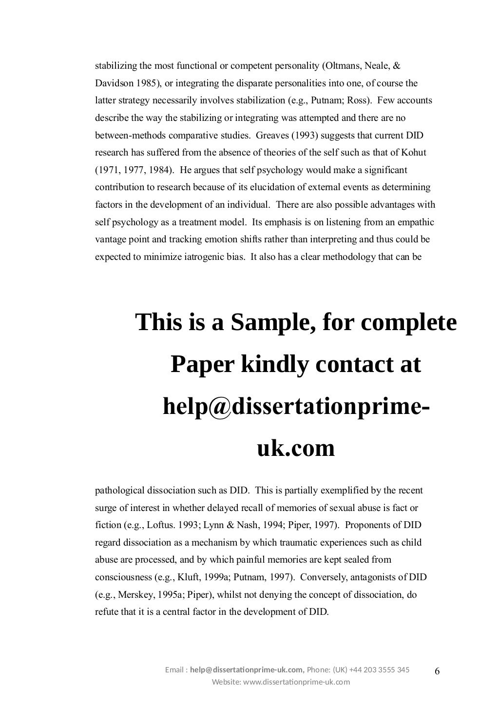 Case Study on Dissociative Identity Disorder Sample