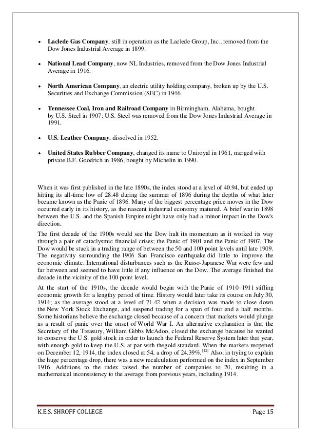 Case study on dow jones stock exchange and bse