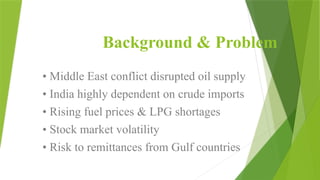 Economic and Social Impact of Middle East Conflict on India: Energy ...