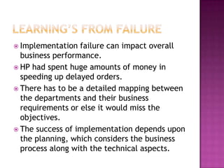 Case study on erp failures | PPTX