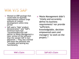 Case study on erp failures | PPTX
