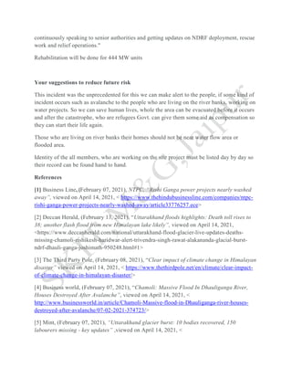 Case study on flash floods in the dhauliganga river 1 | PDF