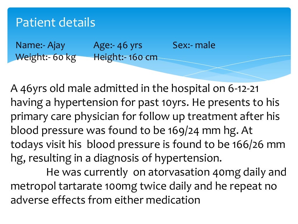 a case study on hypertension