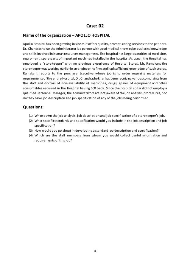 Case studies on job analysis