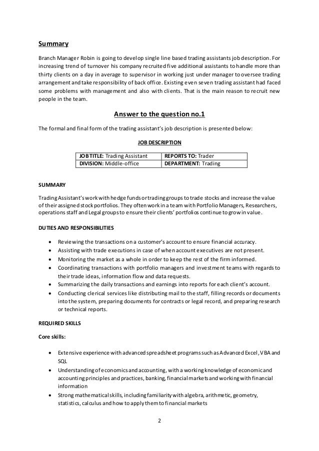 job analysis case study pdf