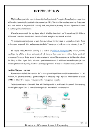 Case study on machine learning | PDF