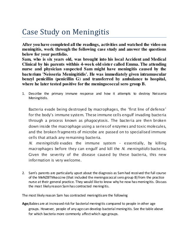 meningitis case study slideshare