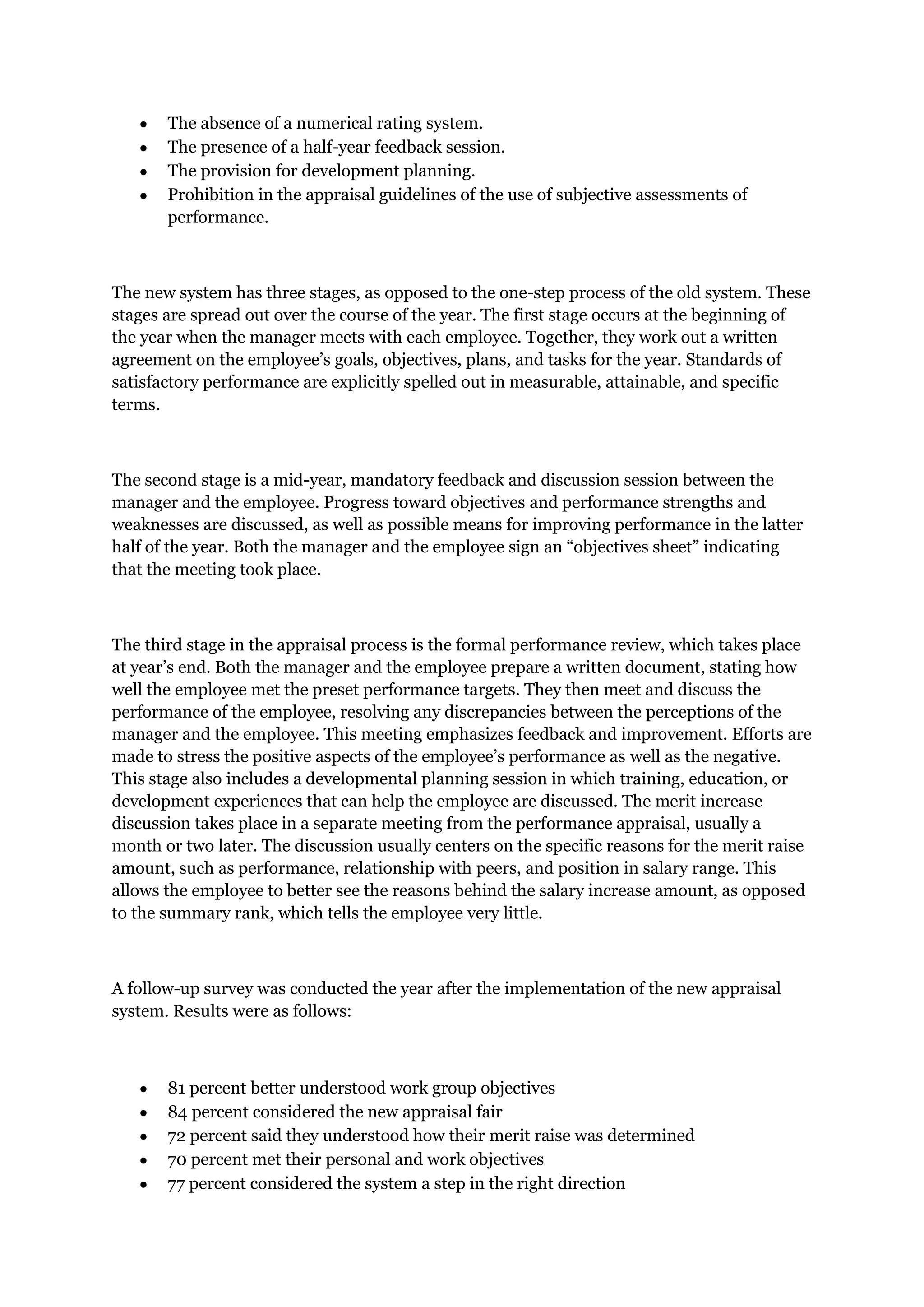 It required employees to document their accomplishments.