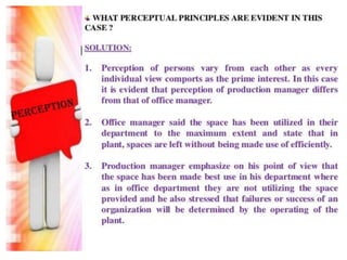 Case study on perception