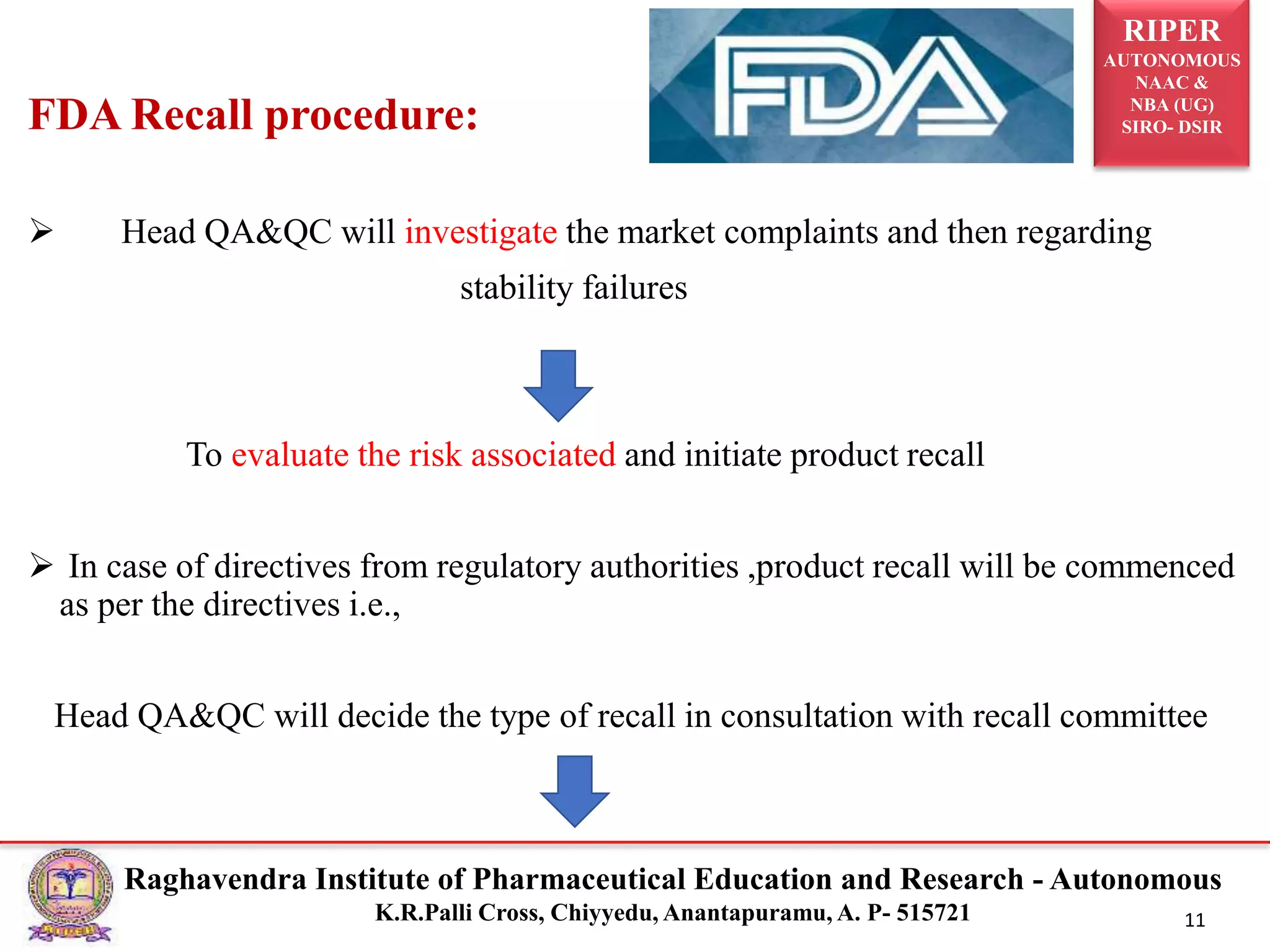 Recall Committee Example Case study on product recall | PPTX