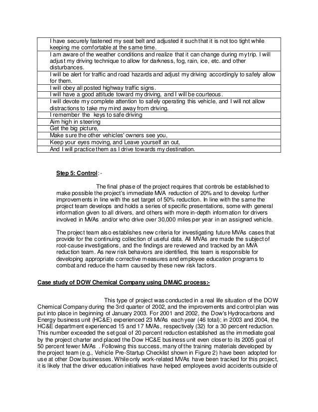 Case study on road accidents