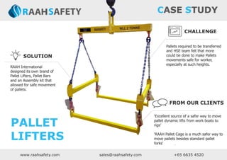 RAAH Safety Case study pallet lifter
