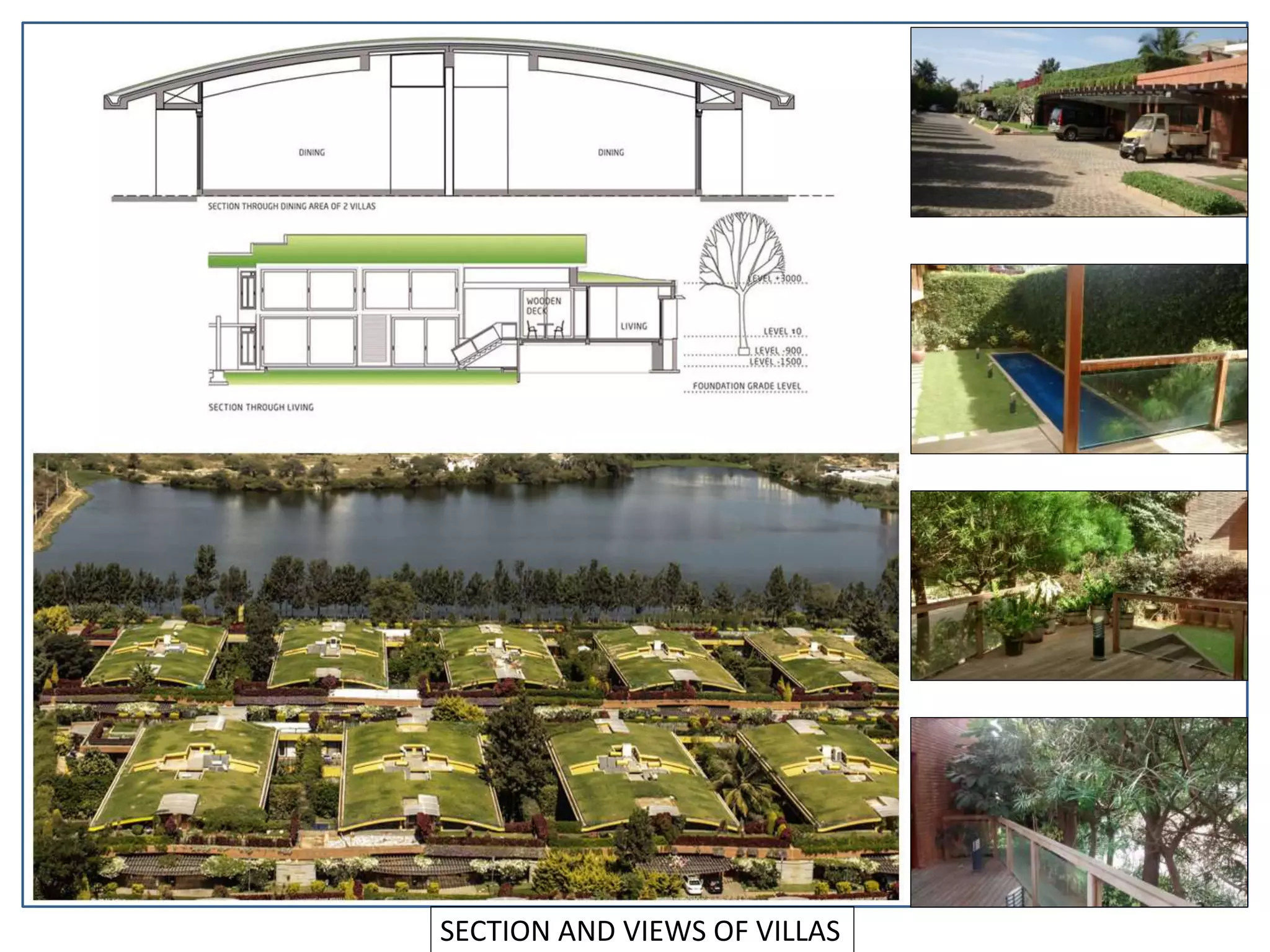 SECTION AND VIEWS OF VILLAS
 