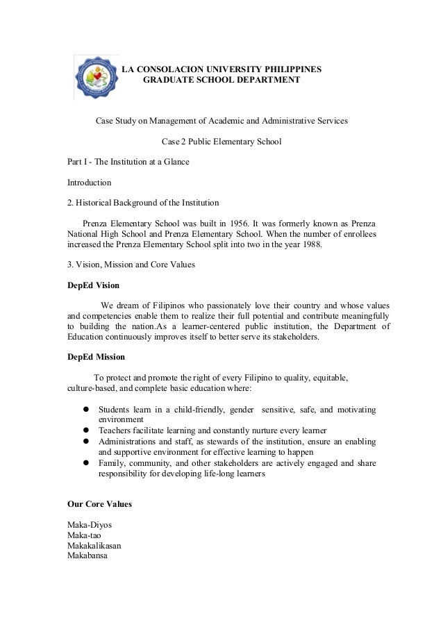 Elementary school case study examples picture