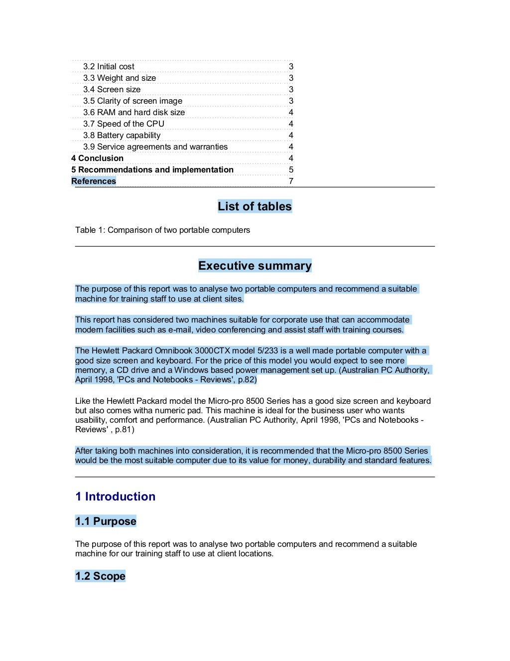 Case study report (Memo)