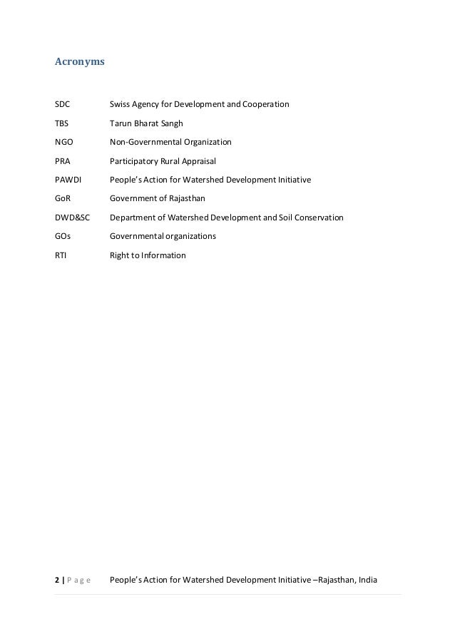Case study report participatory development-Rajistan India