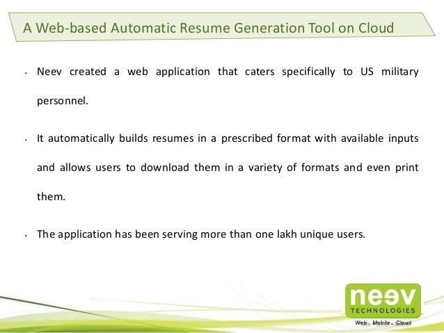 web based resumes