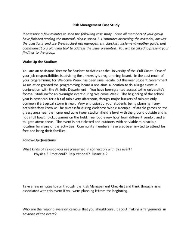 Risk management case study in construction picture