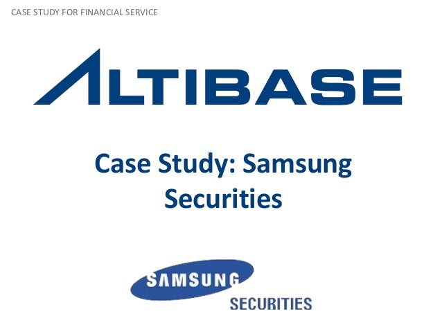 InMemory Computing Solutions for Financials Samsung Securities