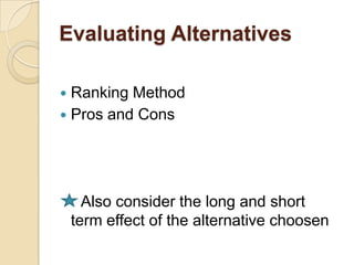 Define Alternative Ranking Method Case study solving technique | PPTX