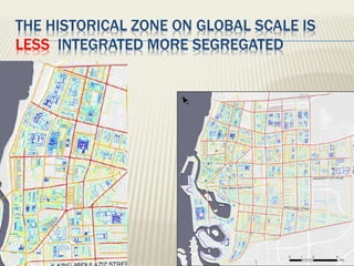 THE HISTORICAL ZONE ON GLOBAL SCALE IS
LESS INTEGRATED MORE SEGREGATED
 