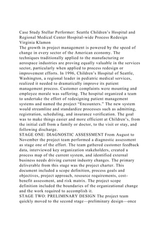 Case Study Stellar Performer Seattle Children’s Hospital and Regi.docx