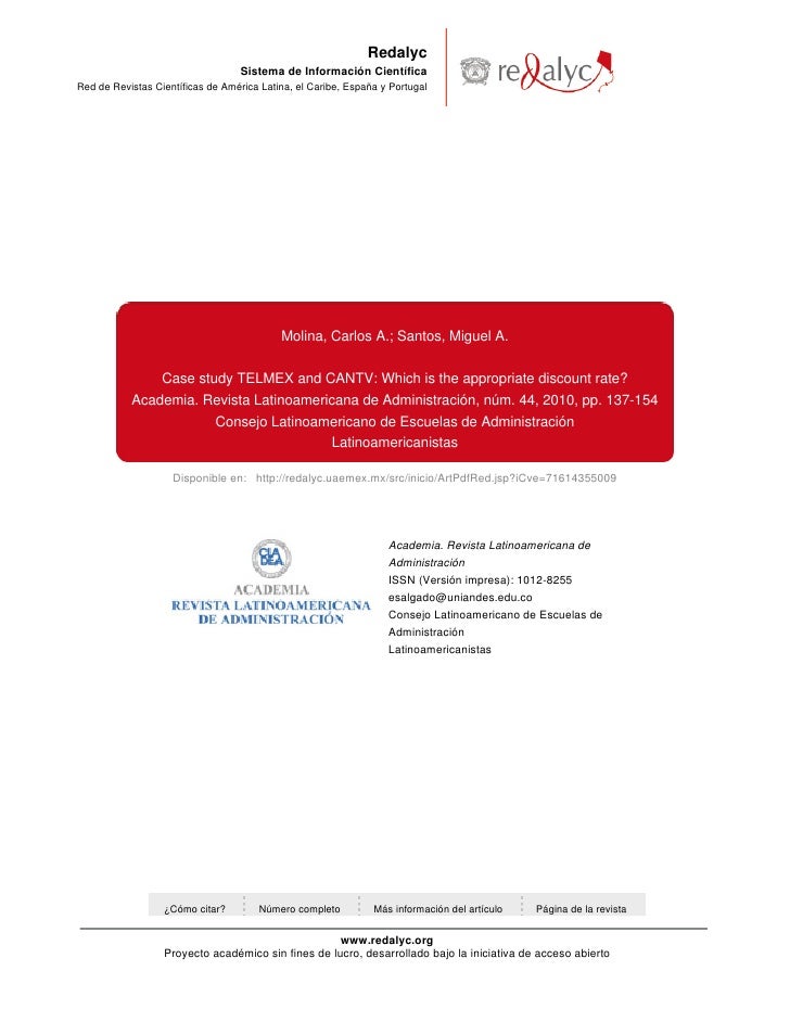 TELMEX-CANTV: Which is the appropriate discount rate?
