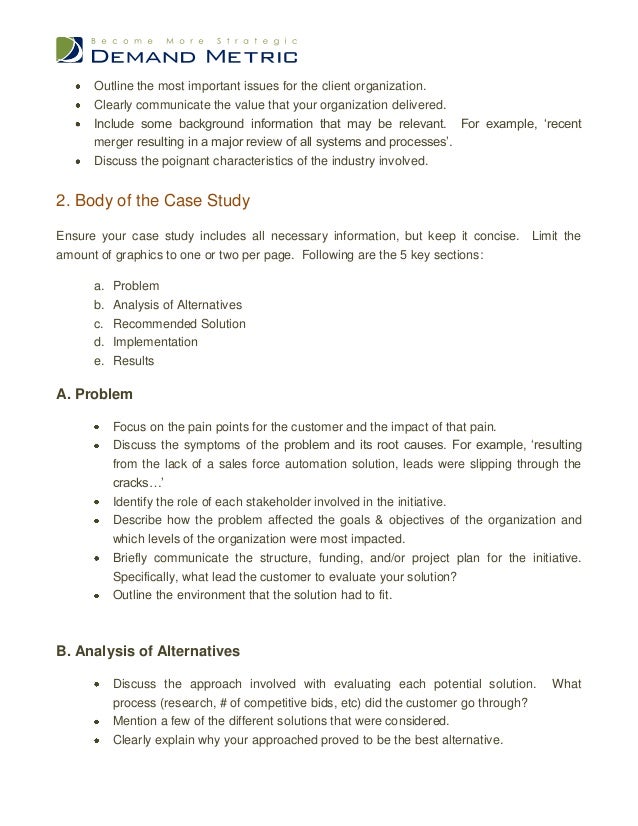 Case study outlines