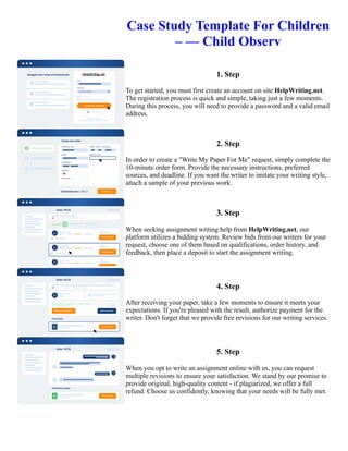Case Study Template For Children Child Observ | PDF