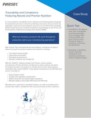 Traceability and Compliance, Featuring Navobi and Premier Nutrition