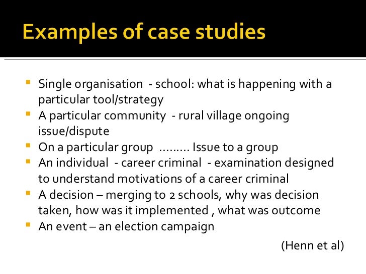 study cases in research