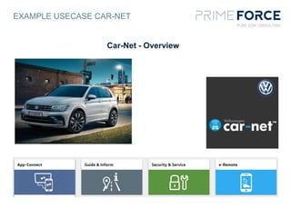EXAMPLE USECASE CAR-NET
Car-Net - Overview
 