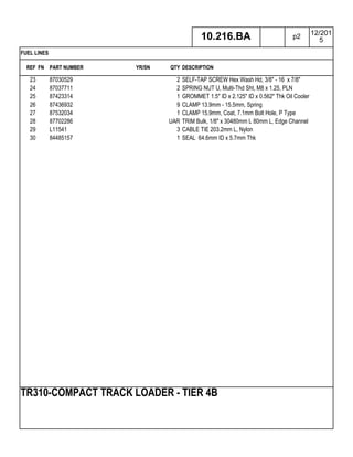 Case tr310 compact track loader tier 4 b parts catalogue manual