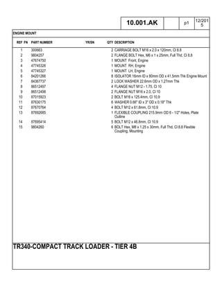 Case tr340 compact track loader tier 4 b parts catalogue manual