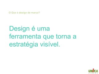 O Que é design de marca?




Design é uma
ferramenta que torna a
estratégia visível.
 