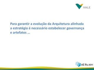 Para garantir a evolução da Arquitetura alinhada
a estratégia é necessário estabelecer governança
e artefatos …




                                                   15
 