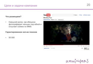 РезультатыРолик посмотрели 128 623 зрителей (то есть более, чем в два раза больше гарантированного количества показов) .Судя по комментариям, зрители сразу связали яблоки с продукцией компании AppleОхват аудитории 7 691 472 человек