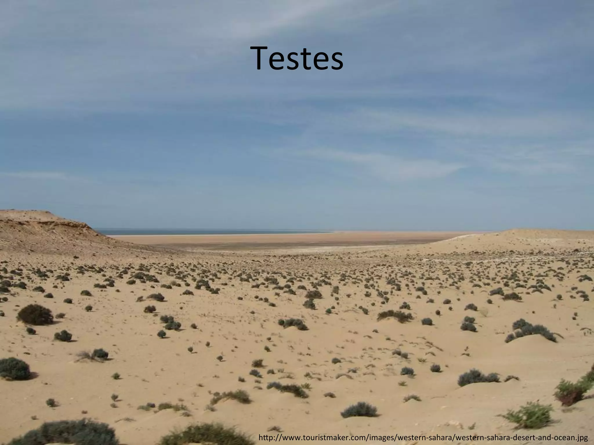 Testes 
hUp://www.touristmaker.com/images/western-­‐sahara/western-­‐sahara-­‐desert-­‐and-­‐ocean.jpg 
 