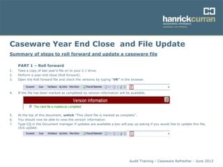 Caseware refresher slides | PPTX