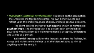 Case work, counselling and psychotherapy