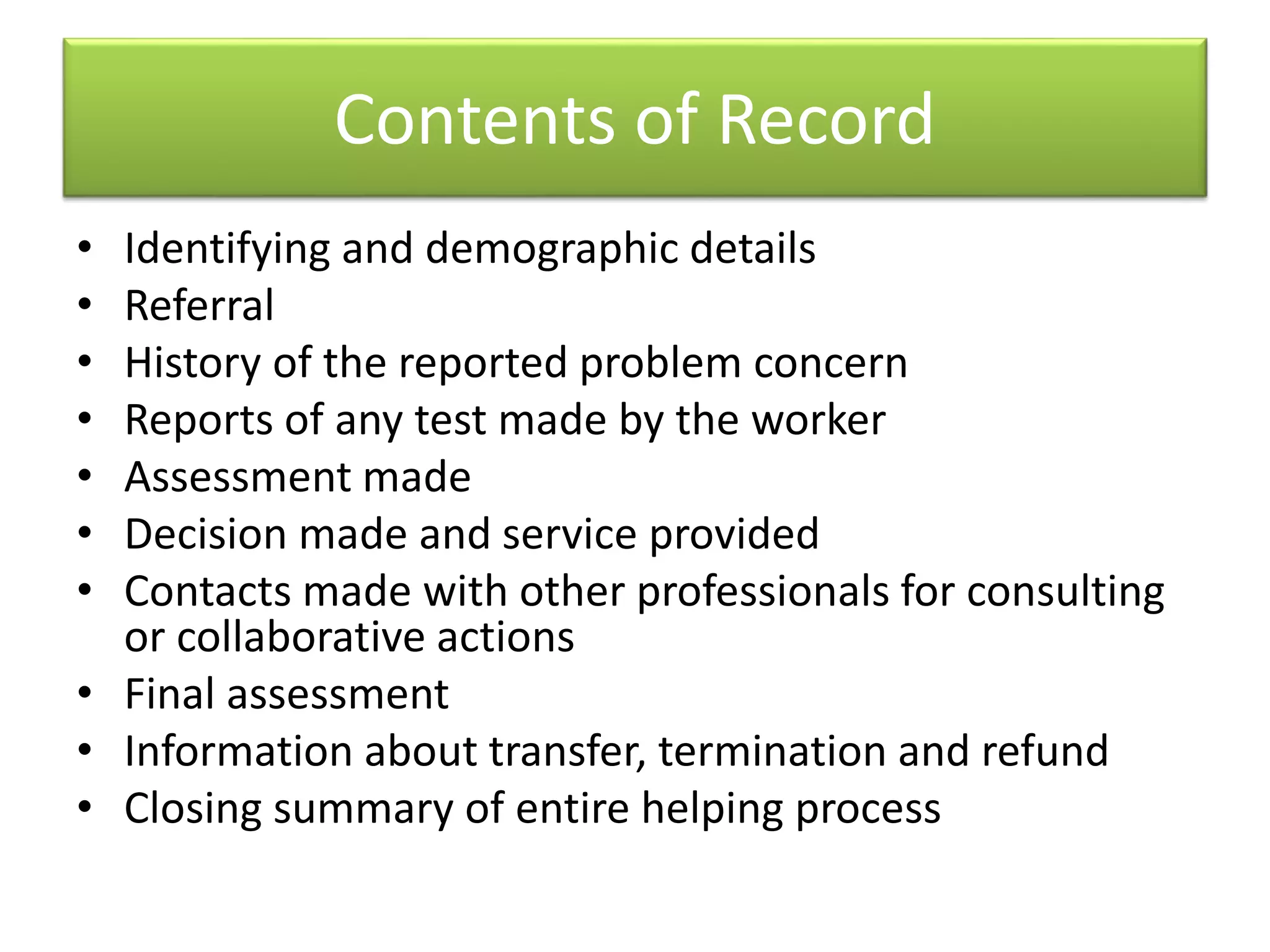 Case work recording PPT