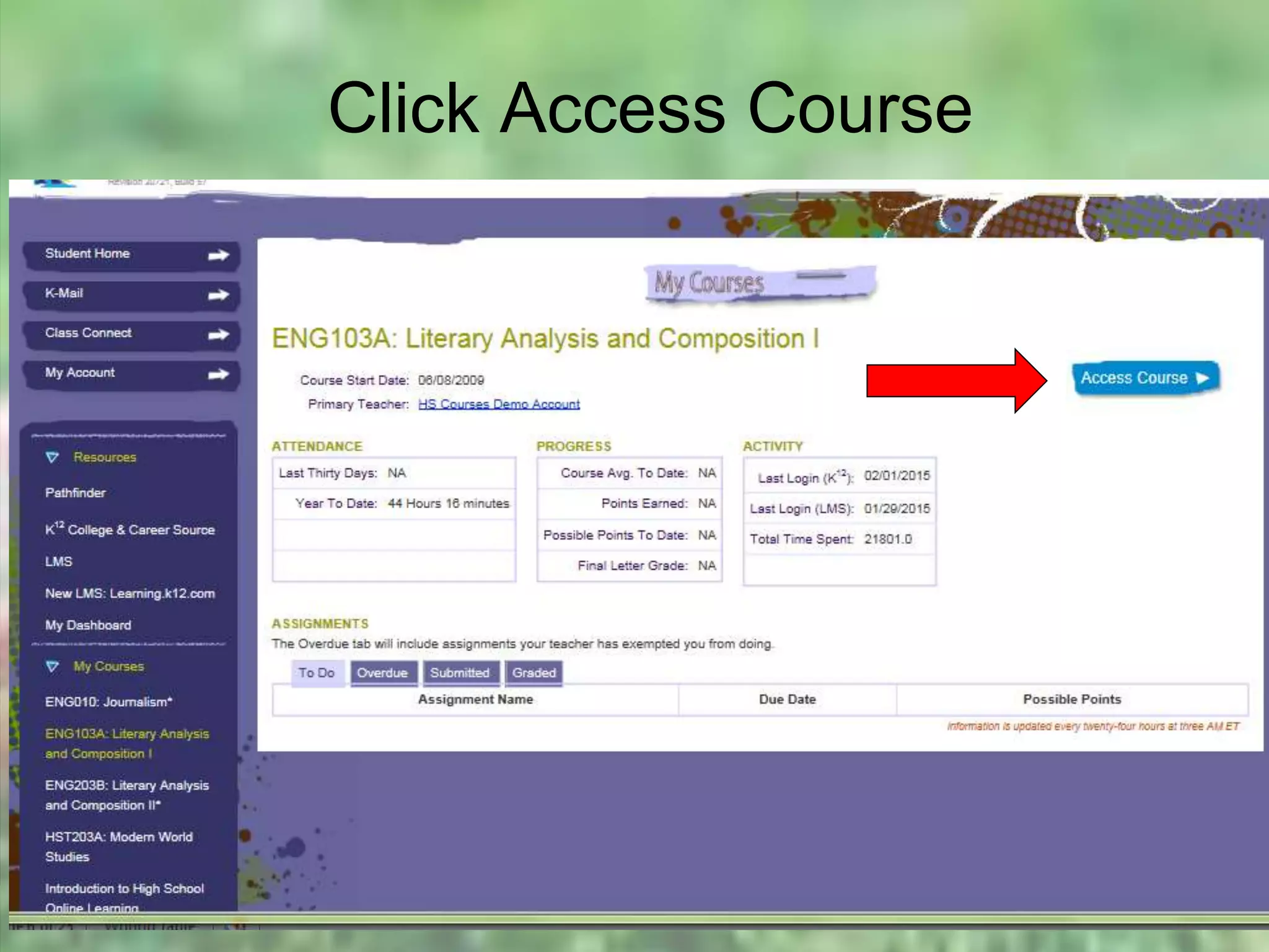 Click Access Course
 