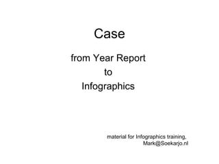 Case
from Year Report
to
Infographics
material for Infographics training,
Mark@Soekarjo.nl
 