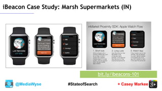 @MediaWyse + Casey Markee#StateofSearch
iBeacon Case Study: Marsh Supermarkets (IN)
bit.ly/ibeacons-101
 
