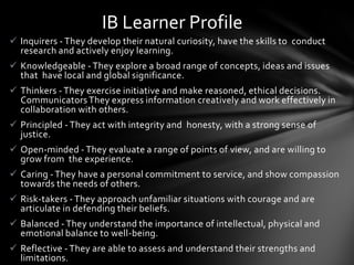 Ib Program Integrity Cas for parents_and_students 2014 | PPT