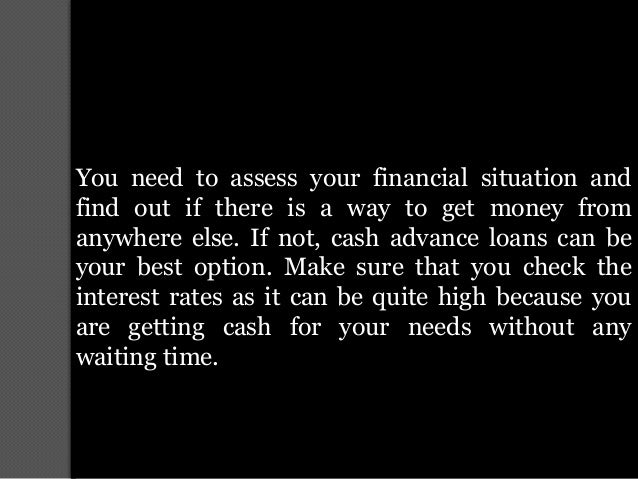 Cash advance loans comprehend with the terms and conditions