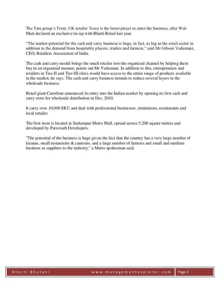 Cash and carry business model