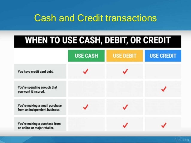 Cash and credit transactions